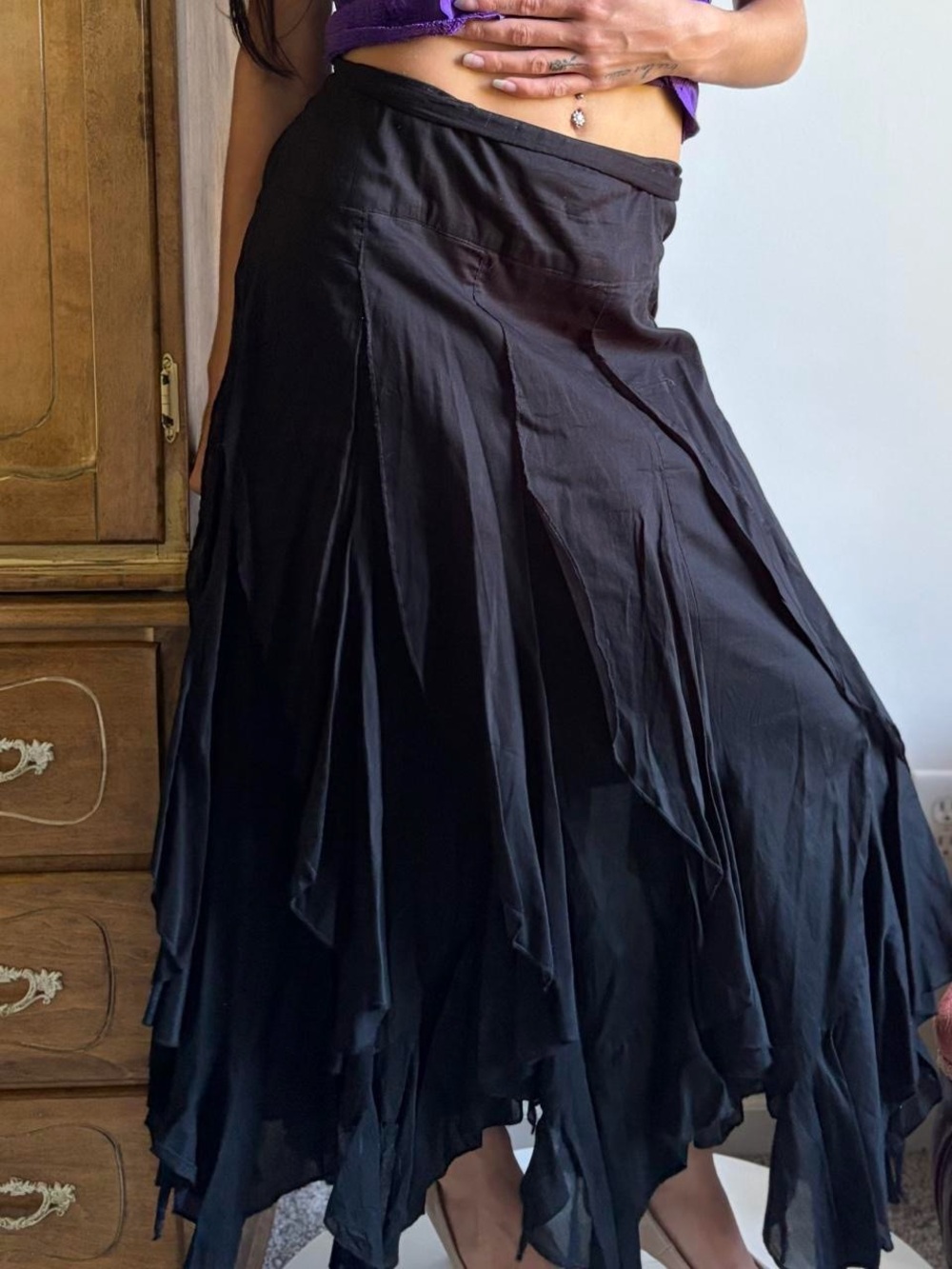 Fiorucci Gothic Asymmetrical Maxi Skirt Size 13